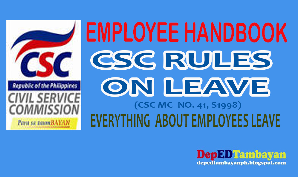CSC Rules on Leave Handbook DEPEDTAMBAYANPH