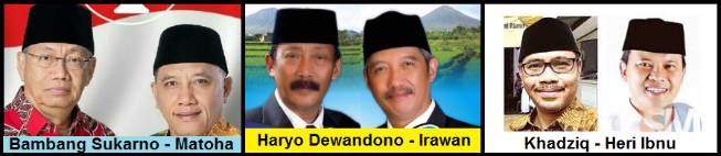 Tiga pasang calon Bupati dan wakil Bupati Kabupaten Temanggung 2018