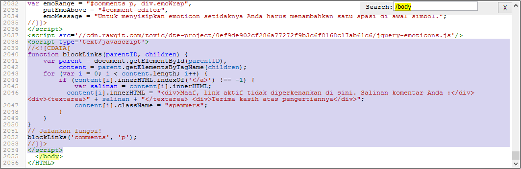 Script type text html