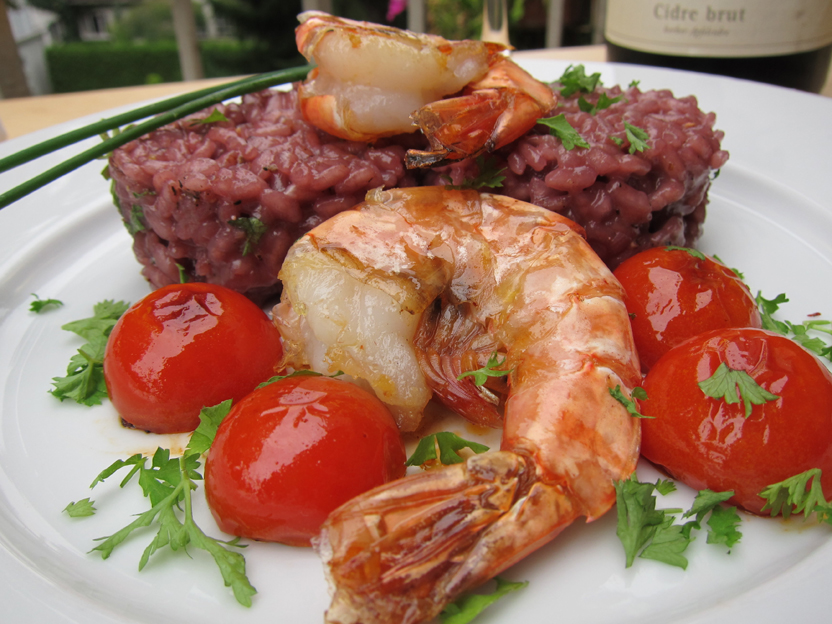 Genussbereit: Auf dem Balkon: Holunder-Apfel-Risotto mit Gambas und ...