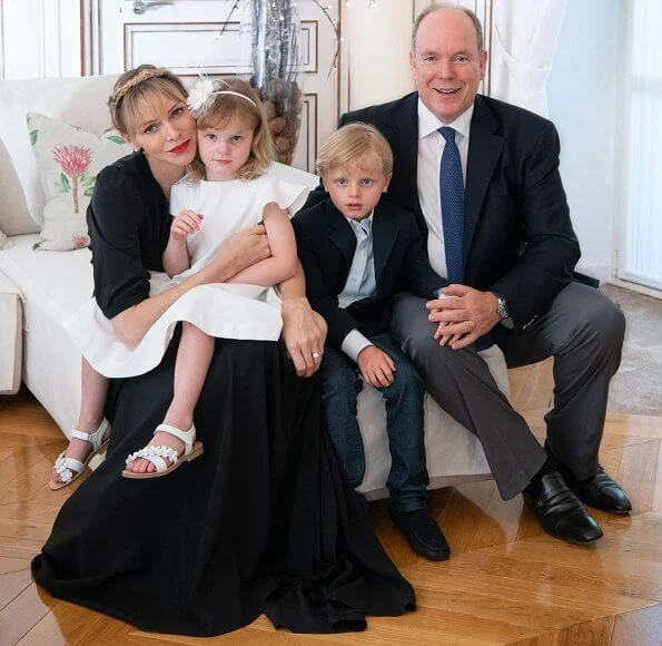 Prince Jacques and Princess Gabriella. Civil marriage ceremony, religious wedding ceremony. Jacadi, Louis Vuitton, Brunello Cucinelli