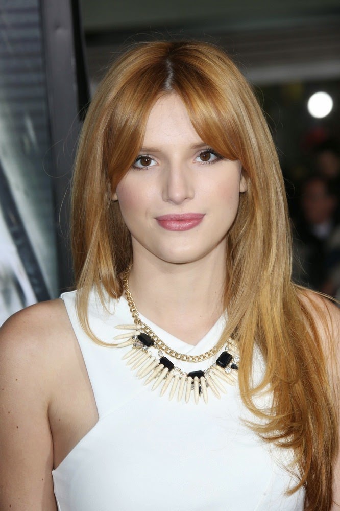 A long red straight coloured hairstyle}