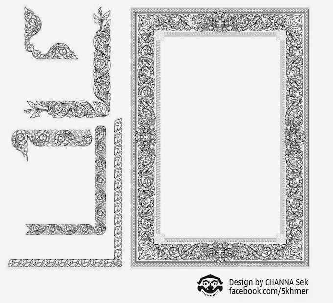 Khmer Ornament Frame Khmer Frame and Some Element - vectorkh