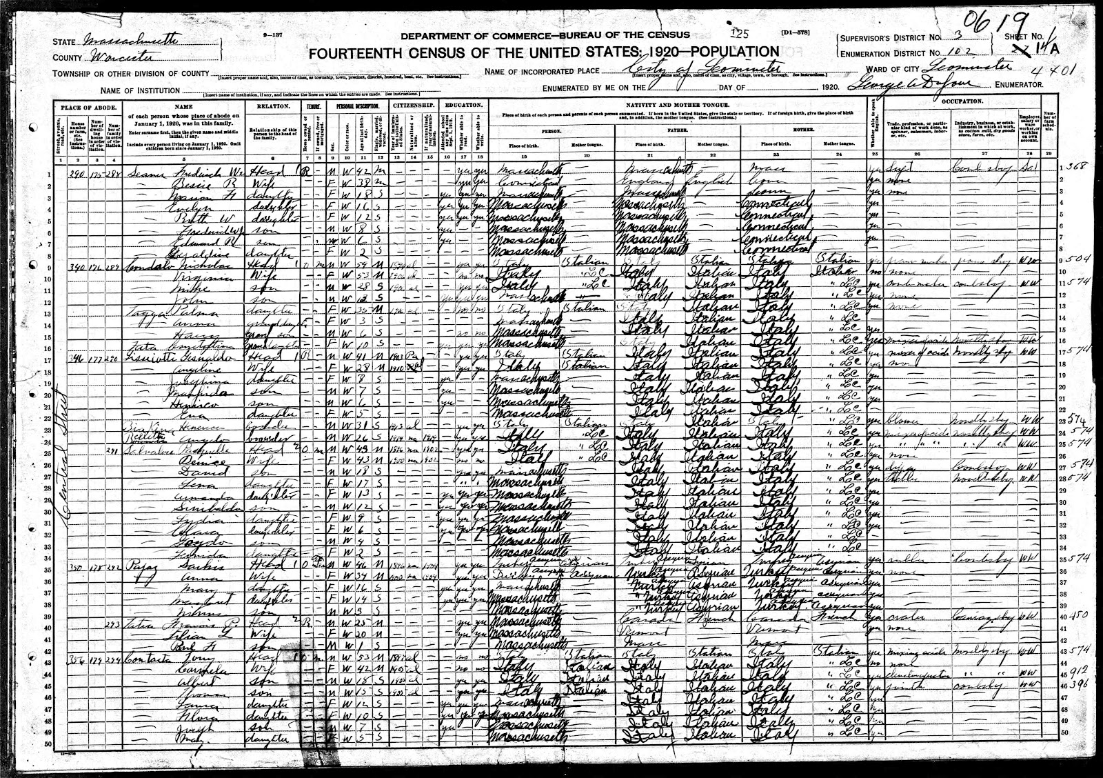 GeneaMusings Treasure Chest Thursday 1920 U.S. Census Record for