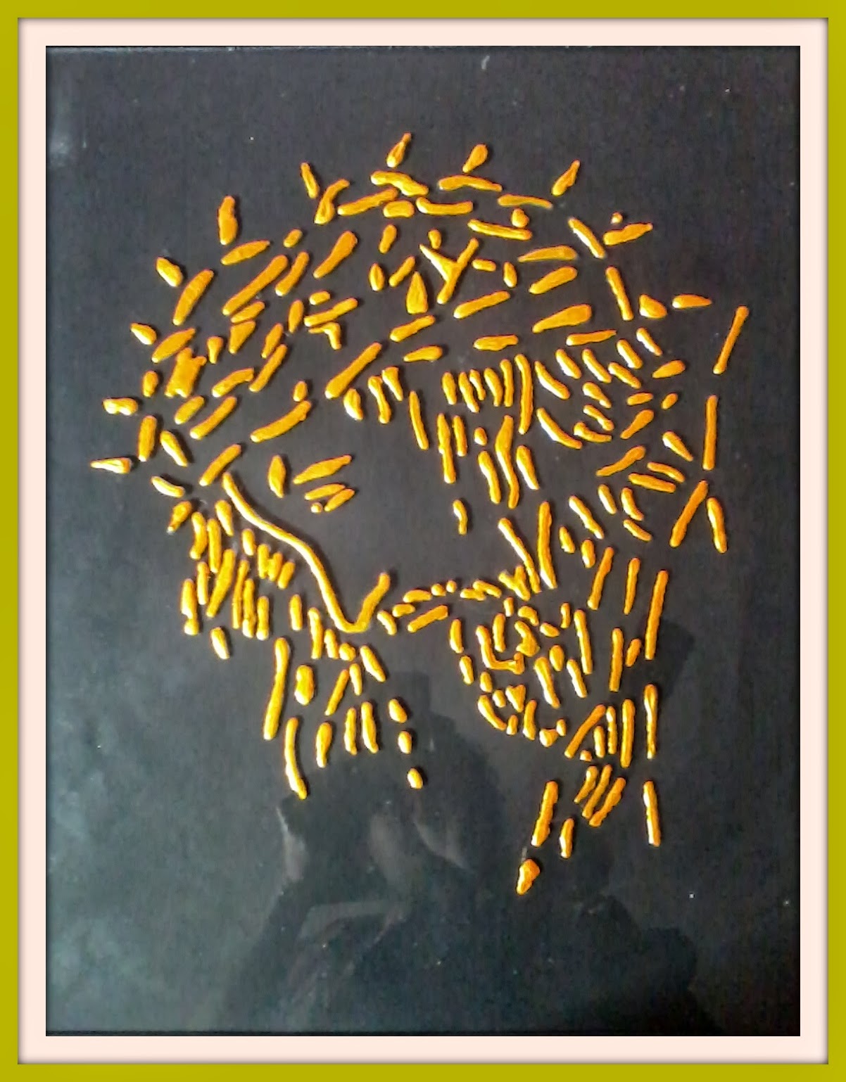 Hand Crafts by Anjali Vinod Glass Embossing using Fevicol