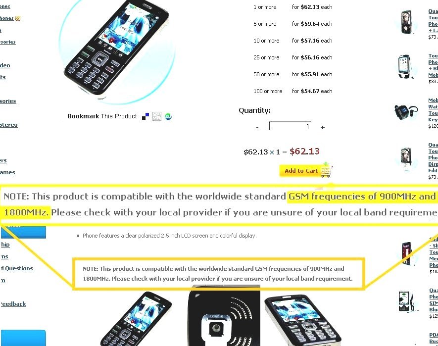 GSM Frequency Bands Cell Phone Band