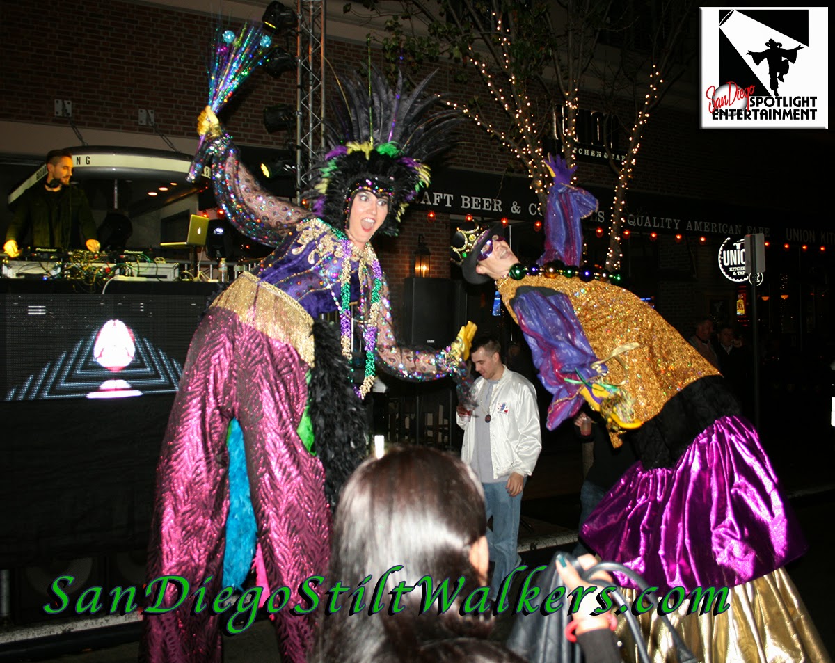 San Diego Spotlight Entertainment Mardi Gras Stilt Walkers San Diego