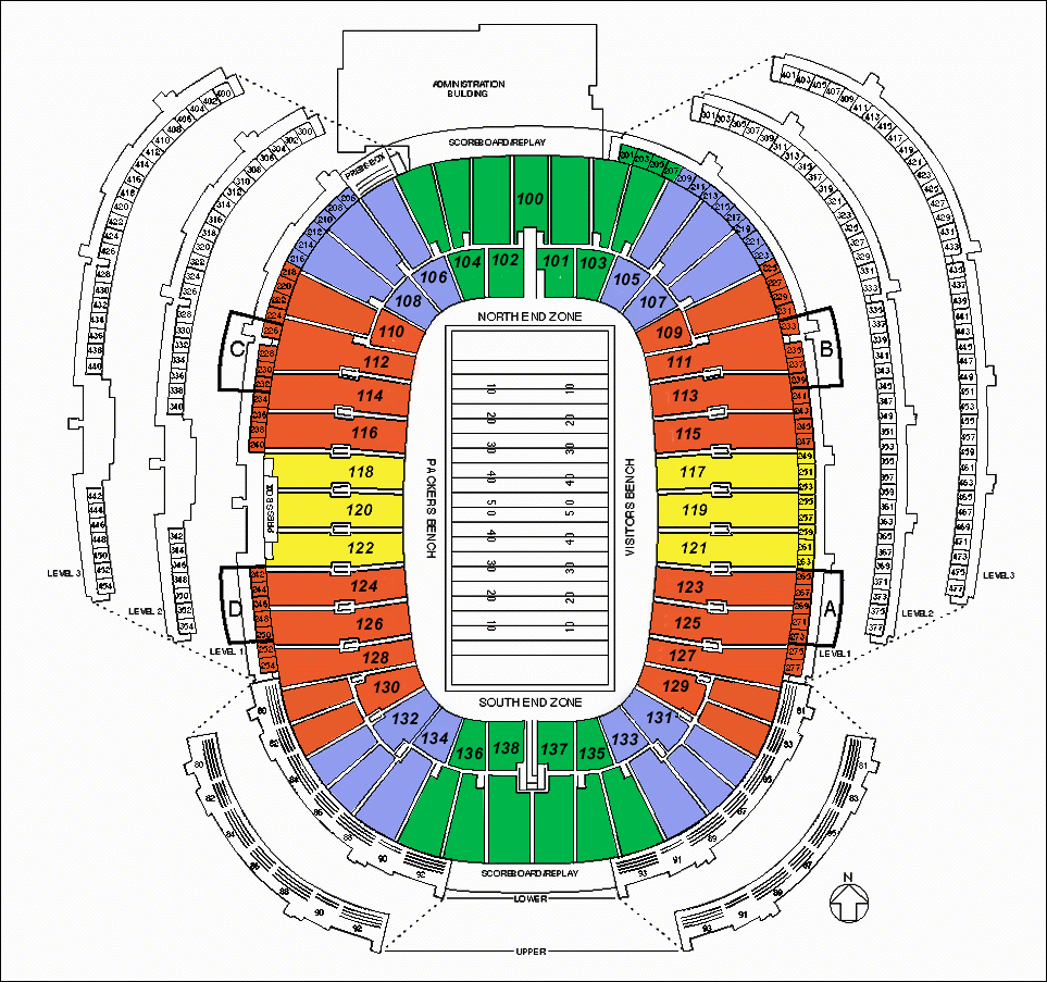 Lambeau Field Individual Seating Chart