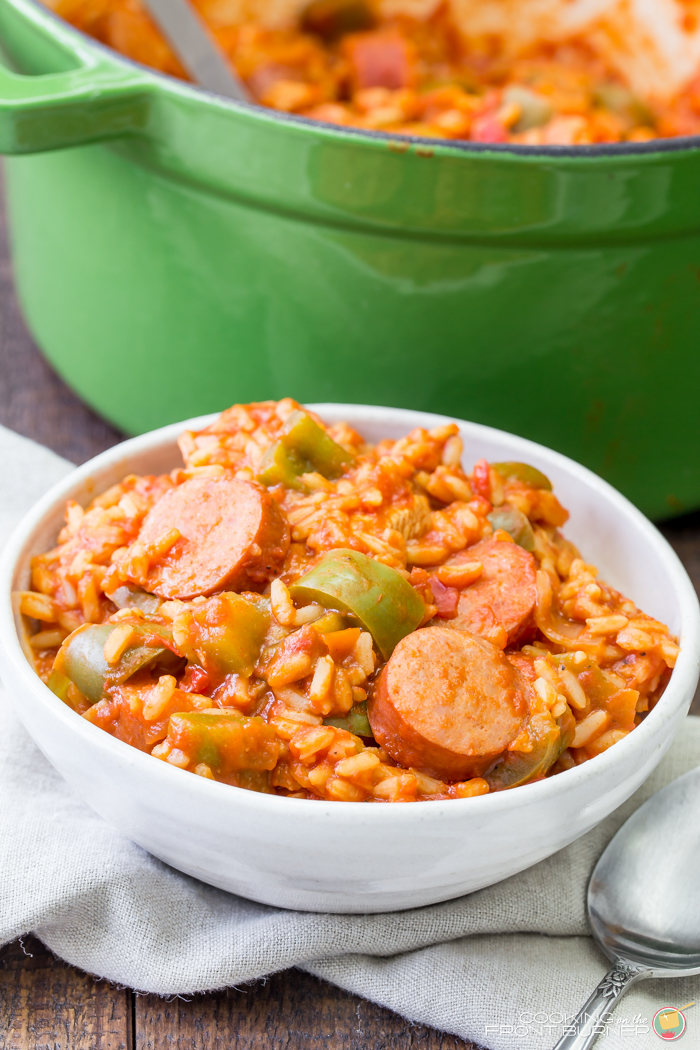 Quick and Easy One Pot Jambalaya Cooking on the Front Burner
