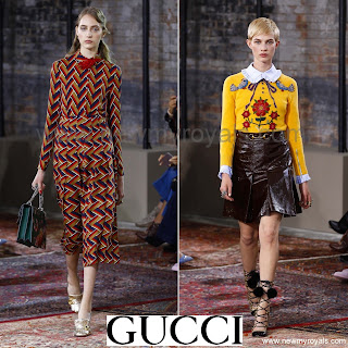 GUCCI geometric Dress - GUCCI leather skirt - Gucci Resort 2016