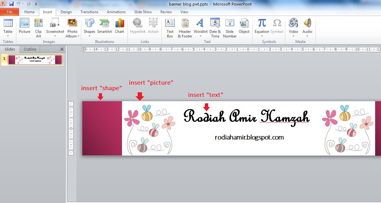 Tutorial Buat Banner Blog Guna Microsoft Powerpoint