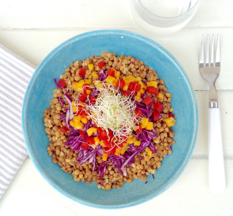 Ensalada de lentejas (Receta exprés)