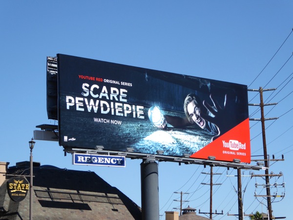 Scare PewDiePie YouTube Red series billboard Scare PewDiePie YouTube Red series billboard