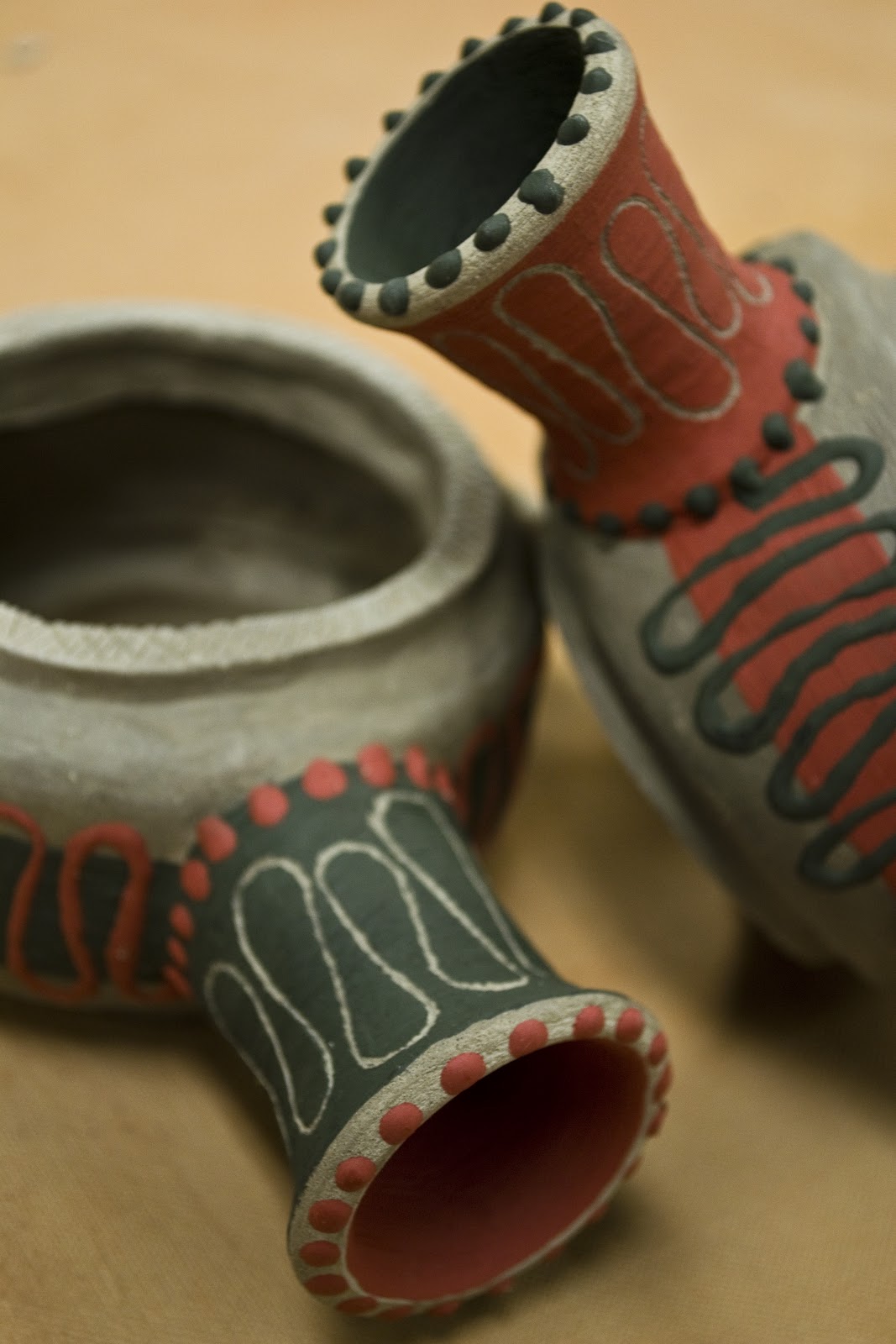 Hand Built Ceramic Drums Refining, Attaching and Throwing this Week