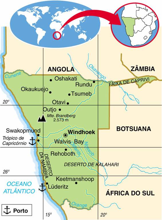Namíbia | Aspectos Geográficos e Socioeconômicas da Namíbia