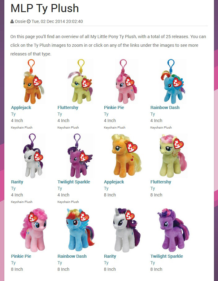 MLP Merch Launches Plush Database MLP Merch