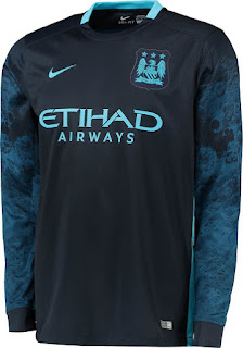 Jersey lengan panjang Manchester City away terbaru musim depan 2015/2016 gambar detail jersey musim depan Jersey lengan panjang Manchester City away terbaru musim depan 2015/2016 di enkosa sport