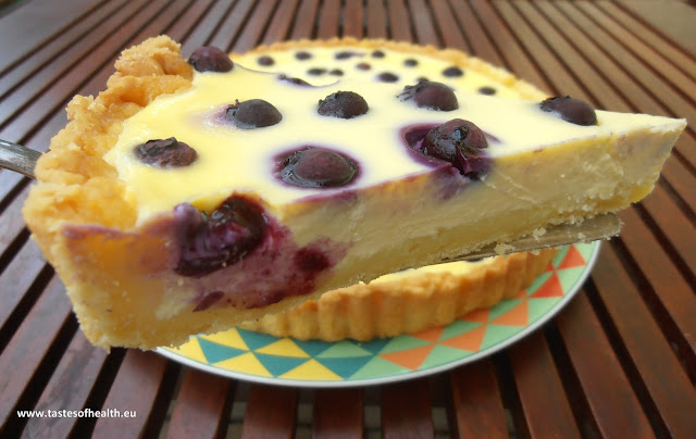 tart, cheesecake, blueberries