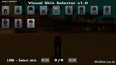 gta sa mod cleo visual skin selector selecionar peds skins escolher mudar