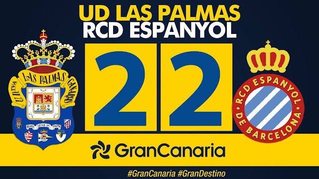 Marcador final UD Las Palmas 2-2 RCD Español Marcador final UD Las Palmas 2-2 RCD Español