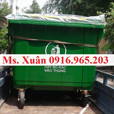 Xe thu gm rác 660L 4 bánh nhựa hdpe tại An Giang giá rẻ Xe thu gm rác 660L 4 bánh nhựa hdpe tại An Giang giá rẻ