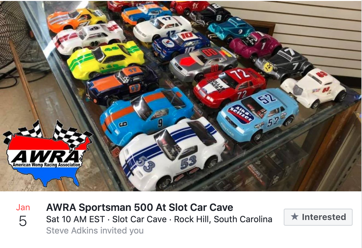 Slot Car News AWRA Events JanFeb 2019