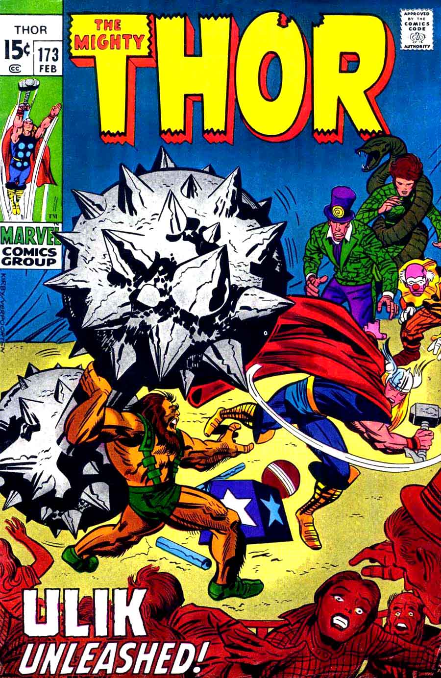 Thor v1 #173 marvel comic book cover art by Jack Kirby