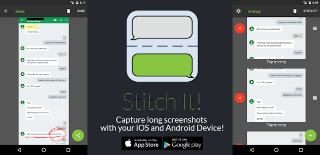 تطبيق Stitch It! Pro لأخذ لقطات من محادثات الدردشة ودمجها