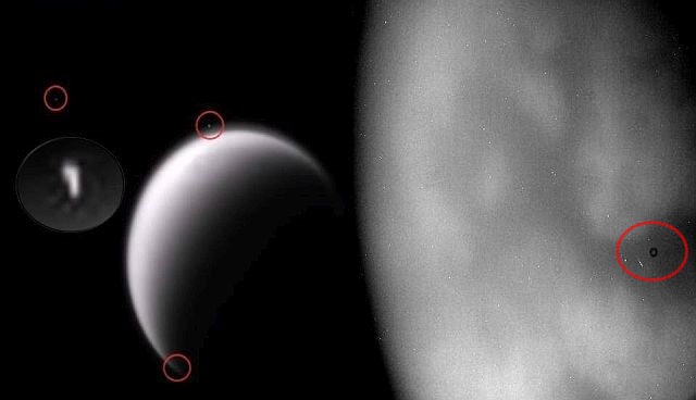 NASA just released Cassini images showing possible UFOs near Saturn's moon Titan  Ufo%2Bcassini%2Bnasa%2Btitan%2Bsaturn