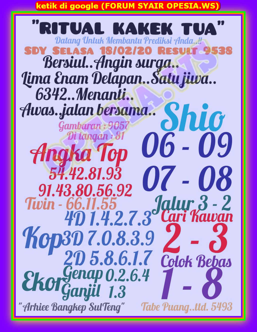 1 New Message Kode Syair Sydney 18 Februari 2020 Forum Syair Togel Hongkong Singapura Sydney