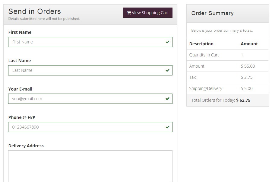 Create Send Order Page with HTML5 Form & Validation - May in dong phuc 247
