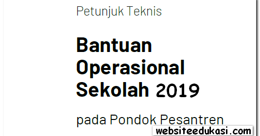 Juknis BOS pada Pondok Pesantren Tahun 2019 Website