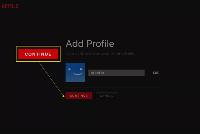 ادخال اسم على حساب نتفليكس جديد 