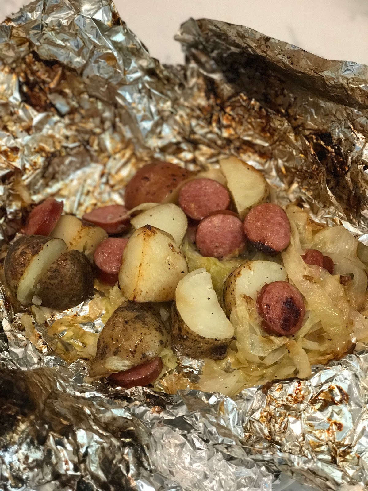 Cabbage & Sausage Foil Packets