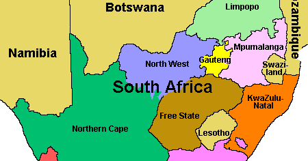 africa south african map political