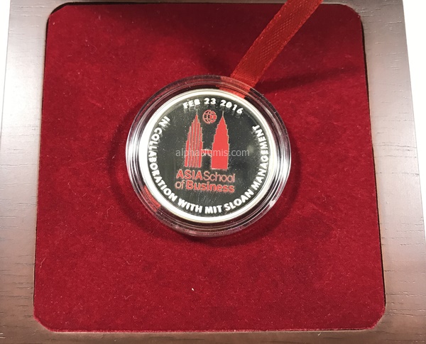 Asia School of Business (ASB) Commemorative silver coin 2016 - Obverse Asia School of Business (ASB) Commemorative silver coin 2016 - Obverse