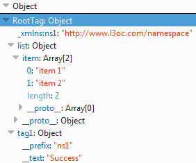 json xml conversion javascript object output browser seen below