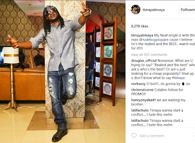 2 Seems Timaya is trying to start a new P-Square war!