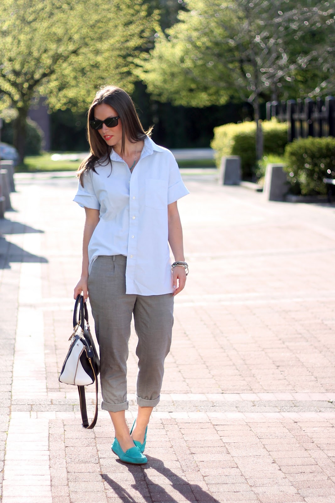 or Bust wears Club Monaco trousers, Hush Puppies loafers, Roots Canada ...