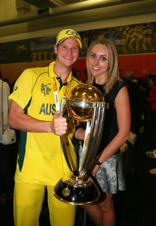 Australia team Celebrate with World Cup 2015 Trophy