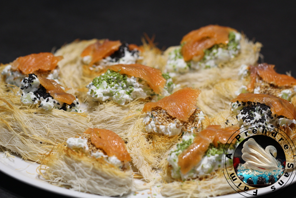 Nids de kadaïf au fromage frais, et saumon fumé A Prendre Sans Faim