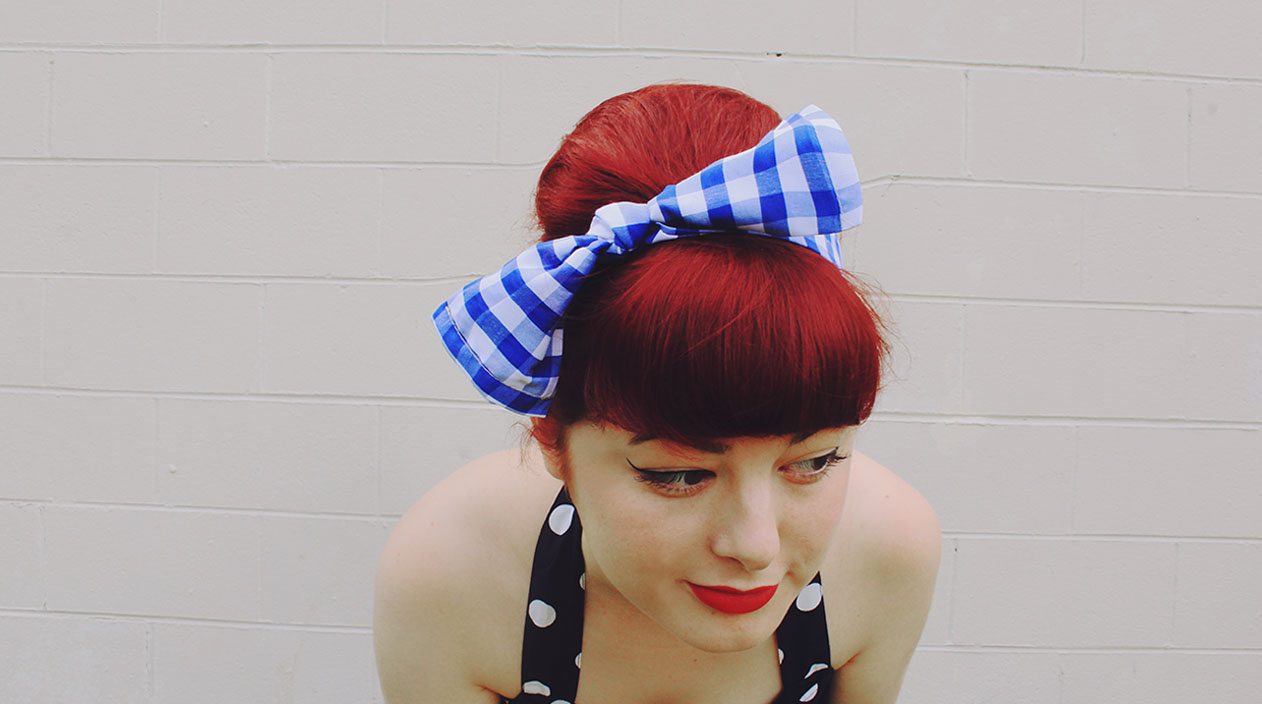 The Pineneedle Collective 5Minute Retro Hair Bow & Hairstyle Tutorial