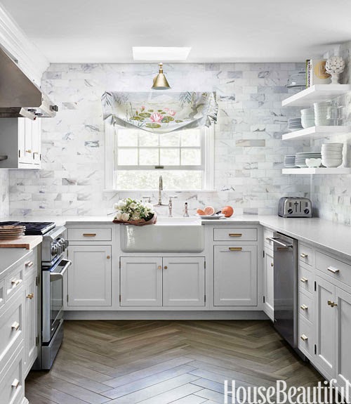 Designing A Home Ongoing White Marble Kitchen Dilemma Here Are My Thoughts So Far On The Options Source White Counters Marble Backsplash
