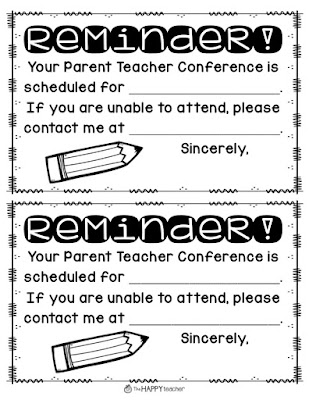 Reminder for Parent Teacher Conferences