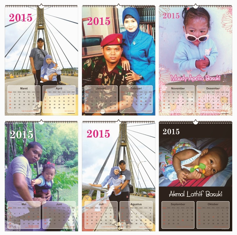 Cetak kalender dinding satuan