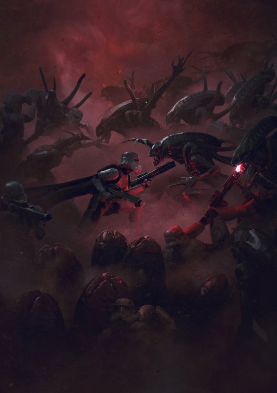 Star Wars vs. Aliens nas incríveis ilustrações de Guillem H. Pongiluppi Guillem H. Pongiluppi artstation ilustrações filmes fantasia ficção sombrio terror crossover star wars aliens