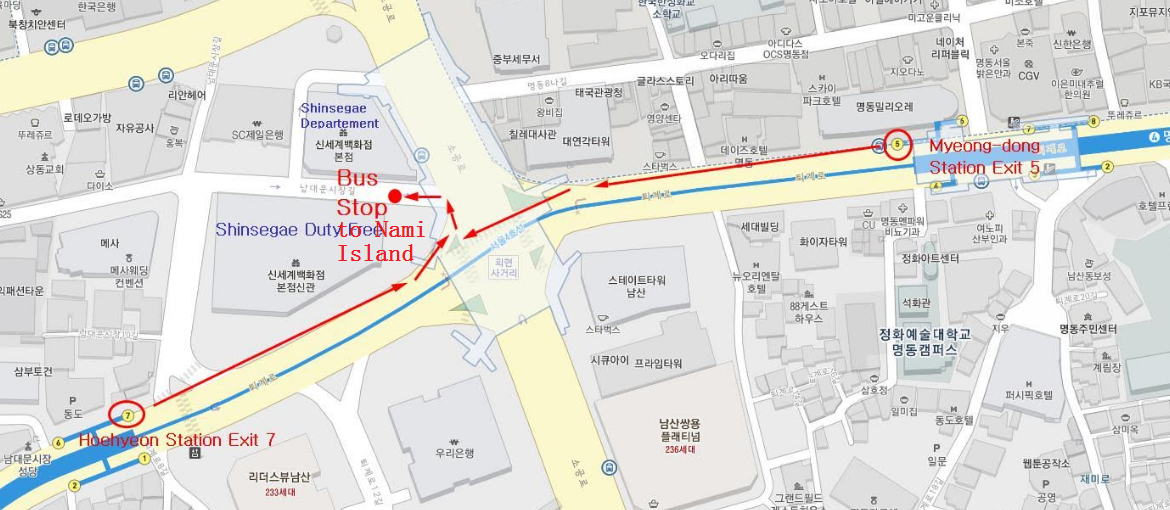 Myeongdong From Myeongdong Station (Seoul) to Nami Island