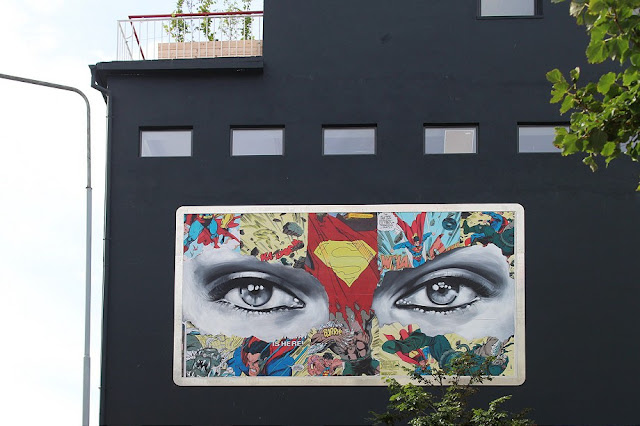 While we stopped by her Studio a few weeks ago, Sandra Chevrier is now in Norway where she painted her first ever public piece for Nuart 2015.