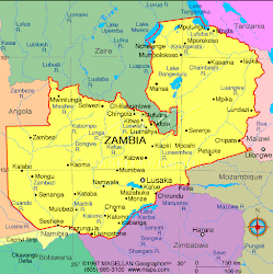 Kaart Zambia