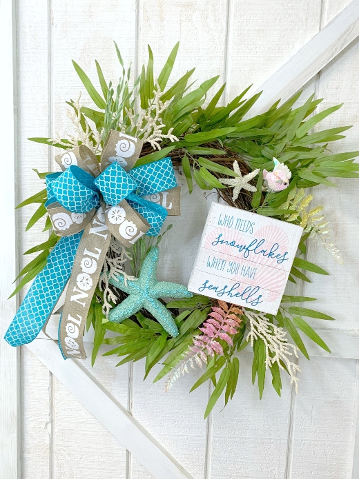 Coastal Beachy Christmas Wreath